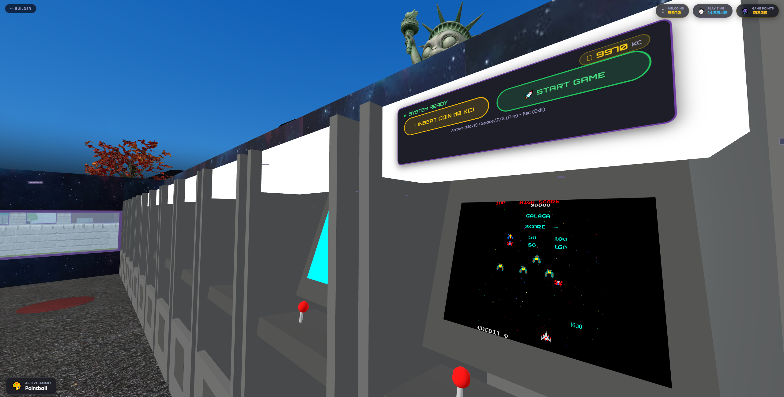 Playing Galaga on retro arcade machines