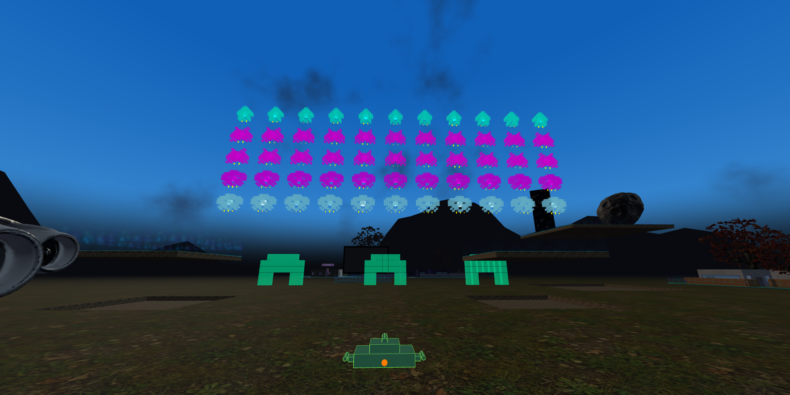 Space Invaders 3D gameplay closeup